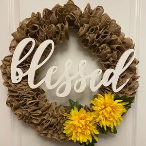 Burlap Rustic Ribbon Wreath